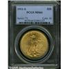 Image 1 : 1911-S $20 MS64 PCGS. A satiny lemon-gold near-Ge