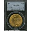Image 1 : 1912 $20 MS63 PCGS. Slight weakness is noted on t