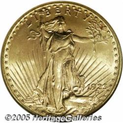 1923-D $20 MS66 NGC. Fully struck and highly lust