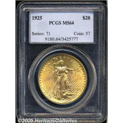 1925 $20 MS64 PCGS. A couple of shades of orange-