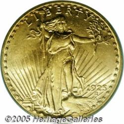 1925-S $20 AU58 PCGS. The 1925-S was extensively 