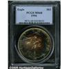 Image 1 : 1994 $1 Silver Eagle MS68 PCGS. Vivid peach, lime