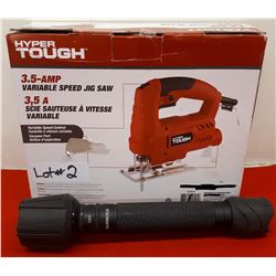 HYPER TOUGH 3.5AMP JIGSAW AND DURACELL 1000 FLASHLIGHT