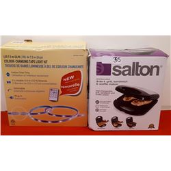 LED COLOUR CHANING TAPE LIGHT & SALTON 3-IN-1 GRILL