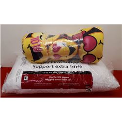 EXTRA FIRM SUPPORT PILLOW AND EMOJI BLANKET