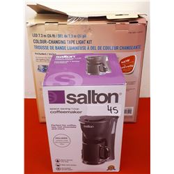 LED COLOUR CHANING TAPE LIGHT & SALTON 1 CUP COFFEEMAKER