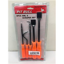 PITBULL 5PCE AWL AND SCRAPER SET
