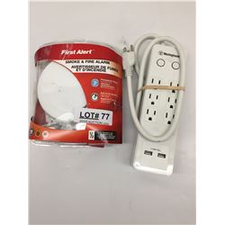 FIRST ALERT SMOKE ALARM + POWER BAR WITH SURGE PROTECTOR