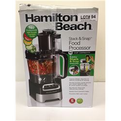 HAMILTON BEACH STACK + SNAP 10 CUP FOOD PROCESSOR