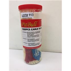 CONTAINER OF ASSORTED SIZE CABLE TIES BY PIT BULL