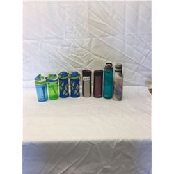 BAG OF WATER BOTTLES AND THERMOSES