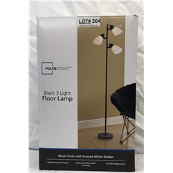 MAINSTAYS BLACK 3LIGHT FLOOR LAMP