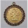 Image 1 : 1900 $5.00 LIBERTY GOLD BEZEL