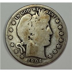 1904-S BARBER HALF DOLLAR G+