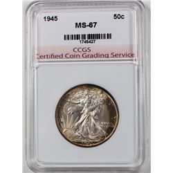 1945 WALKING LIBERTY HALF DOLLAR CCGS