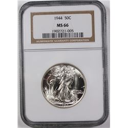 1944 WALKING LIBERTY HALF DOLLAR NGC MS66