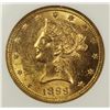 Image 2 : 1899 $10 GOLD LIBERTY NGC MS 61