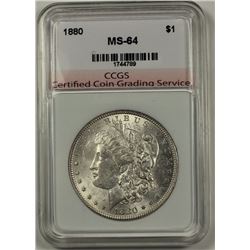 1880 MORGAN SILVER DOLLAR CCGS