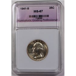 1941-S WASHINGTON QUARTER NGP