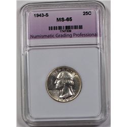 1943-S WASHINGTON QUARTER NGP