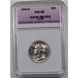 1943-S WASHINGTON QUARTER NGP