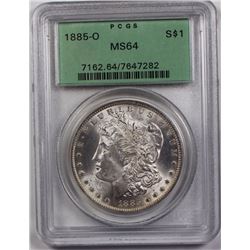 1885-O MORGAN SILVER DOLLAR PCGS MS 64