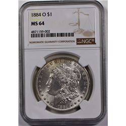 1884-O MORGAN SILVER DOLLAR NGC