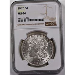 1887 MORGAN SILVER DOLLAR NGC