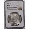 Image 1 : 1887 MORGAN SILVER DOLLAR NGC