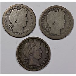 BARBER QUARTERS: 1892 FINE+, 1892-O AG/GOOD