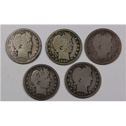 BARBER QUARTERS: 1895 VG, 1895-O, 1895-S AG/G