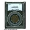 Image 1 : 1787 1/2 C Massachusetts Half Cent AU53 PCGS. Ryd