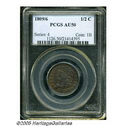 1809/6 1/2 C AU50 PCGS. B-5, C-5, R.1. Technicall