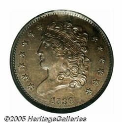 1836 1/2 C Original PR64 Red and Brown NGC. B-1, 