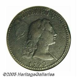 1793 1C Liberty Cap--Corroded--ANACS. VF Details,