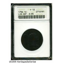 1796 1C Liberty Cap Fine 12 ANACS. S-85, High R.5