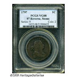 1797 1C Reverse of 1797, Stems VG8 PCGS. S-142, H