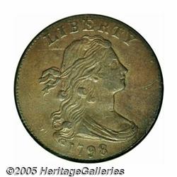 1798 1C Second Hair Style AU50 NGC. S-184, Low R.