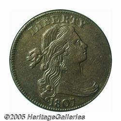 1807 1C Large Fraction AU50 PCGS. S-276, R.1. A c