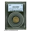 Image 1 : 1857 1C MS64 PCGS. Golden-tan patina overlays lus