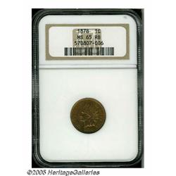 1878 1C MS65 Red and Brown NGC. Gold, lilac, and 
