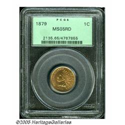 1879 1C MS65 Red PCGS. This sharply struck Gem sh