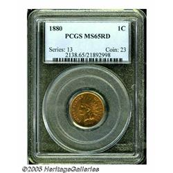 1880 1C MS65 Red PCGS. Nicely struck design eleme