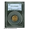 Image 1 : 1883 1C MS64 Red PCGS. Coppery-gold surfaces emit