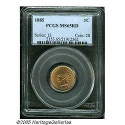 1885 1C MS65 Red PCGS. A pleasing, well struck Ge