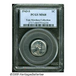 1943-S 1C MS68 PCGS. A sharp, fully brilliant Sup