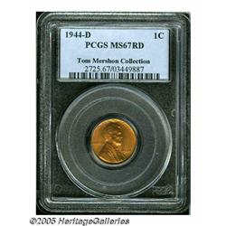 1944-D 1C MS67 Red PCGS. Sharply struck and highl