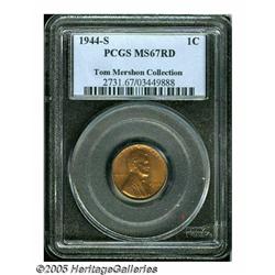 1944-S 1C MS67 Red PCGS. Medium orange color over