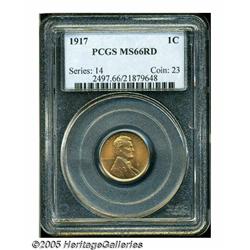 1917 1C MS66 Red PCGS. Bright peach and olive col