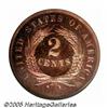 Image 2 : 1864 2C Large Motto PR64 Red and Brown Cameo NGC.
